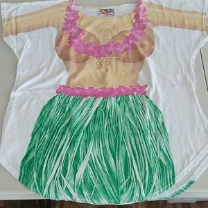 Vintage 2 Sided Hawaiian Hula Cover-up 1 Size 90s